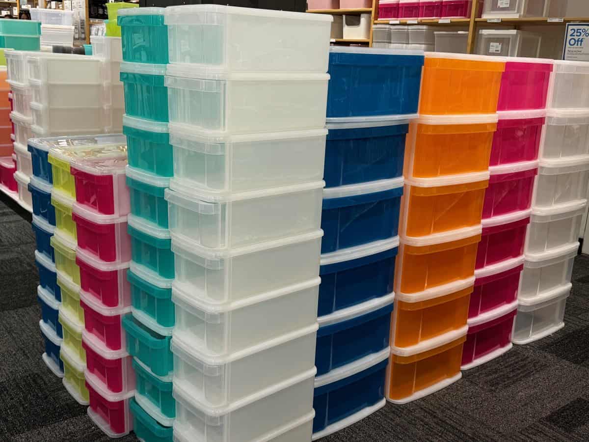 Tinted storage bins, The Container Store 