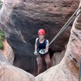 girl rappelling