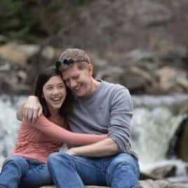 dad and daughter hugging