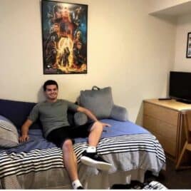 guy in dorm room