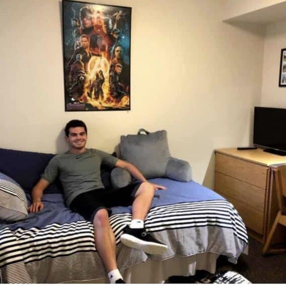 guy in dorm room