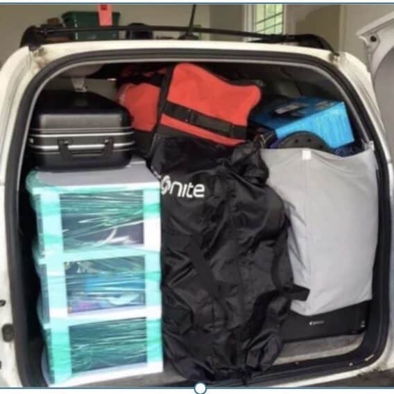 Car packed for college