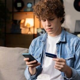 young man on phone