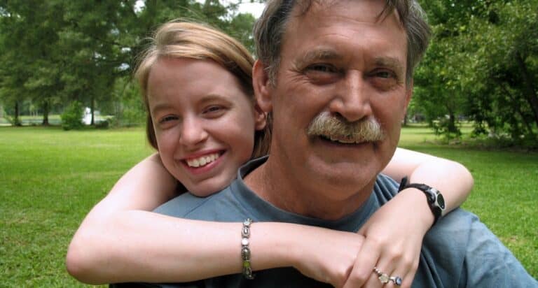 teen girl and dad