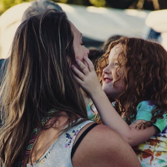 mom with young child