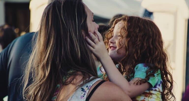 mom with young child